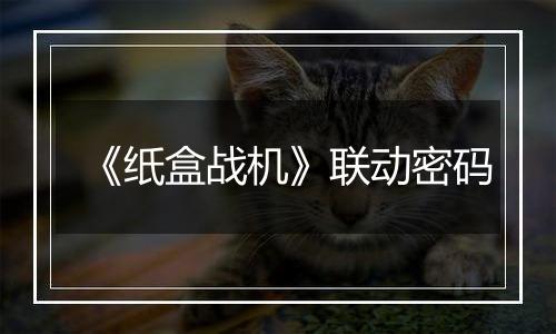 《纸盒战机》联动密码