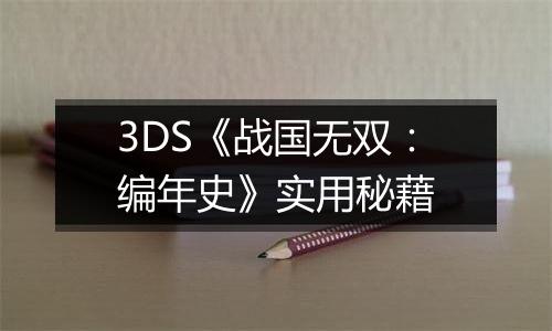3DS《战国无双：编年史》实用秘藉