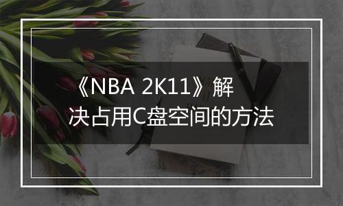 《NBA 2K11》解决占用C盘空间的方法