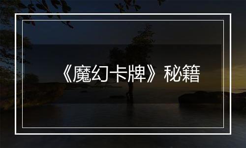 《魔幻卡牌》秘籍