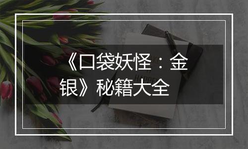 《口袋妖怪：金银》秘籍大全