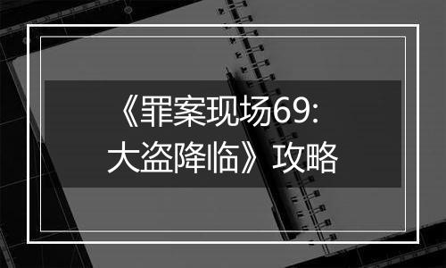 《罪案现场69:大盗降临》攻略