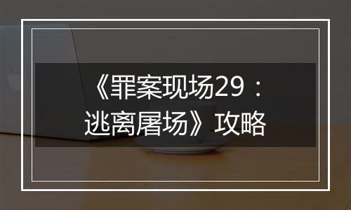 《罪案现场29：逃离屠场》攻略