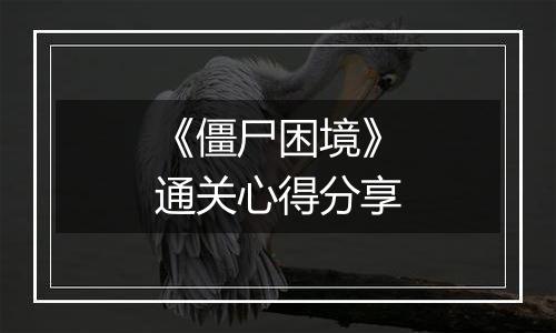 《僵尸困境》通关心得分享