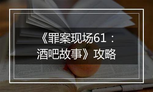 《罪案现场61：酒吧故事》攻略