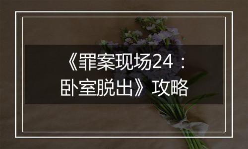 《罪案现场24：卧室脱出》攻略