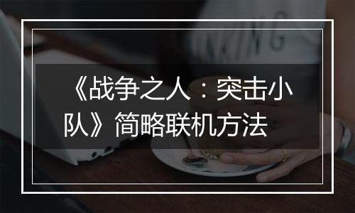 《战争之人：突击小队》简略联机方法