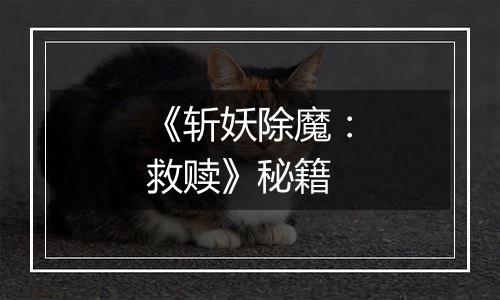 《斩妖除魔：救赎》秘籍