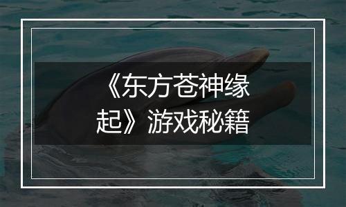 《东方苍神缘起》游戏秘籍