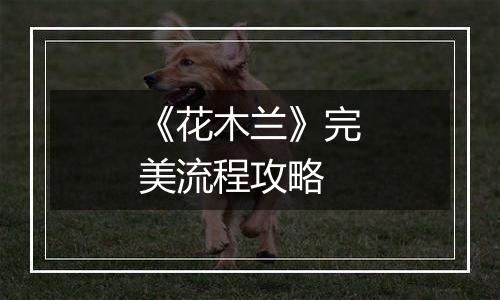 《花木兰》完美流程攻略