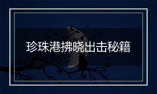 珍珠港拂晓出击秘籍