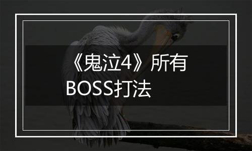 《鬼泣4》所有BOSS打法