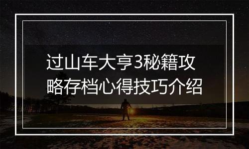 过山车大亨3秘籍攻略存档心得技巧介绍
