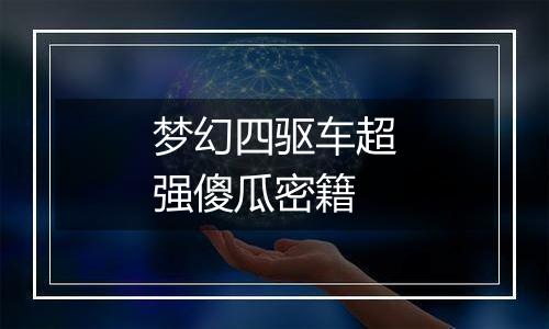 梦幻四驱车超强傻瓜密籍