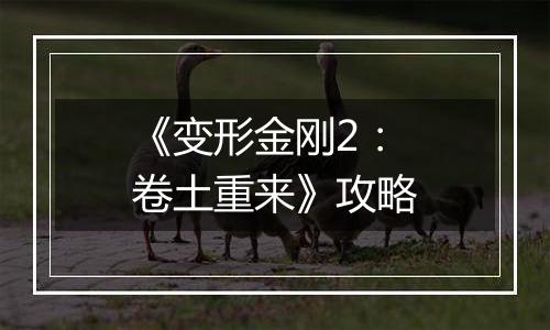 《变形金刚2：卷土重来》攻略