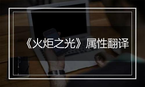 《火炬之光》属性翻译