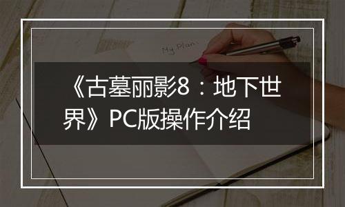 《古墓丽影8：地下世界》PC版操作介绍