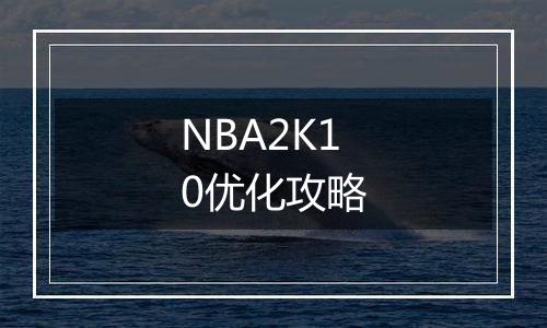 NBA2K10优化攻略