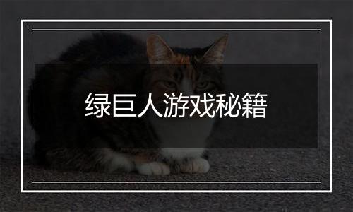 绿巨人游戏秘籍