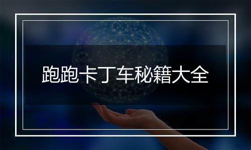 跑跑卡丁车秘籍大全