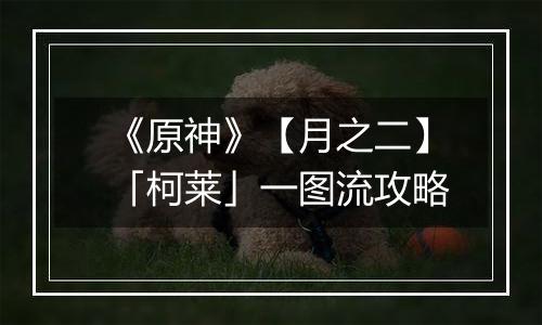 《原神》【月之二】「柯莱」一图流攻略