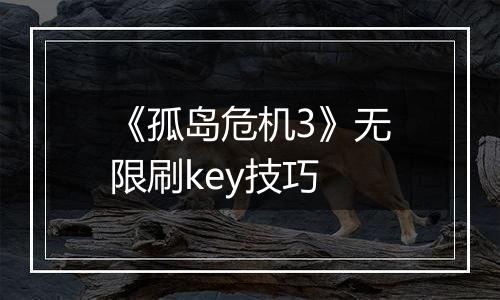 《孤岛危机3》无限刷key技巧