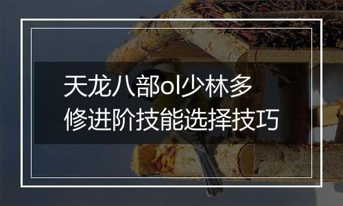 天龙八部ol少林多修进阶技能选择技巧
