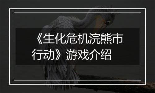 《生化危机浣熊市行动》游戏介绍