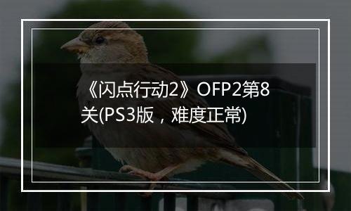 《闪点行动2》OFP2第8关(PS3版，难度正常)