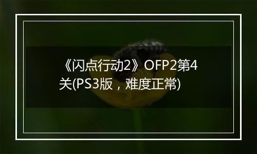 《闪点行动2》OFP2第4关(PS3版，难度正常)