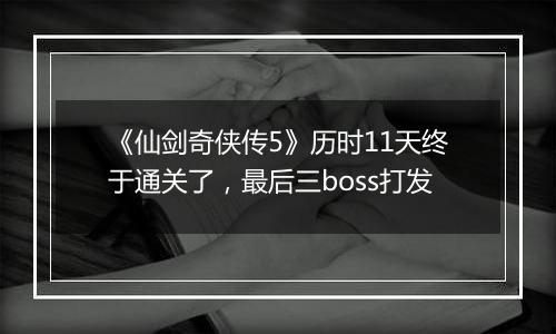 《仙剑奇侠传5》历时11天终于通关了，最后三boss打发