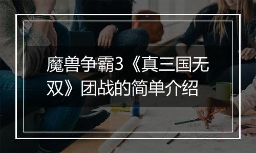 魔兽争霸3《真三国无双》团战的简单介绍