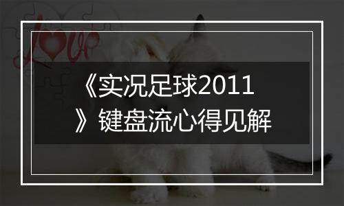 《实况足球2011》键盘流心得见解