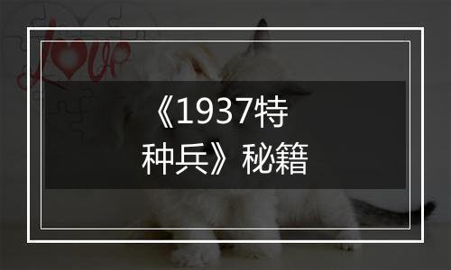 《1937特种兵》秘籍
