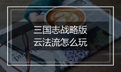 三国志战略版云法流怎么玩