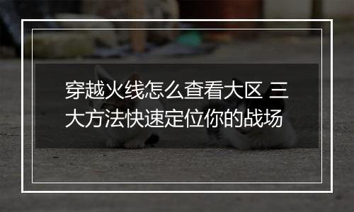 穿越火线怎么查看大区 三大方法快速定位你的战场