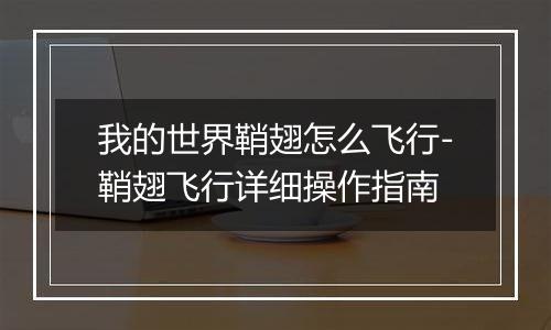 我的世界鞘翅怎么飞行-鞘翅飞行详细操作指南