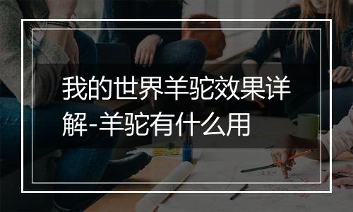 我的世界羊驼效果详解-羊驼有什么用