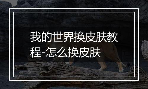 我的世界换皮肤教程-怎么换皮肤