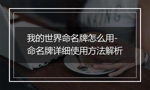 我的世界命名牌怎么用-命名牌详细使用方法解析