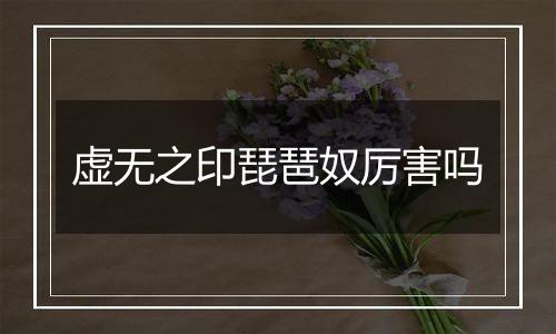 虚无之印琵琶奴厉害吗