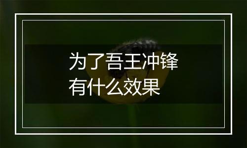 为了吾王冲锋有什么效果