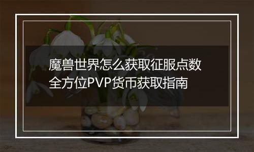 魔兽世界怎么获取征服点数 全方位PVP货币获取指南