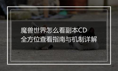 魔兽世界怎么看副本CD 全方位查看指南与机制详解