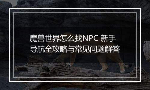魔兽世界怎么找NPC 新手导航全攻略与常见问题解答
