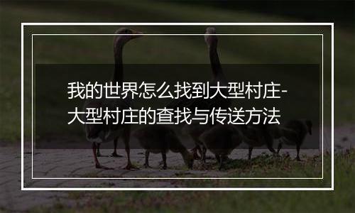 我的世界怎么找到大型村庄-大型村庄的查找与传送方法