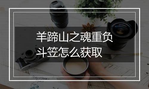 羊蹄山之魂重负斗笠怎么获取