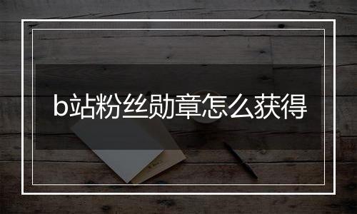 b站粉丝勋章怎么获得