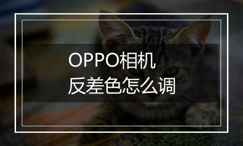 OPPO相机反差色怎么调