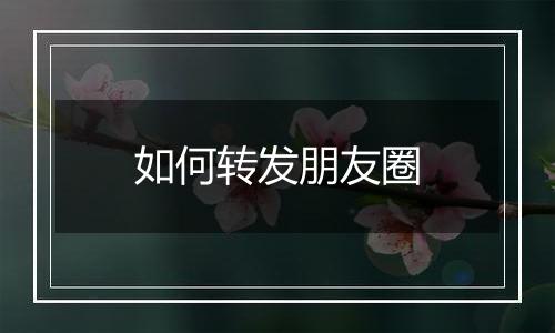 如何转发朋友圈